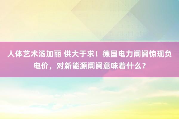 人体艺术汤加丽 供大于求！德国电力阛阓惊现负电价，对新能源阛阓意味着什么？