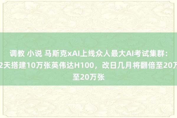 调教 小说 马斯克xAI上线众人最大AI考试集群：122天搭建10万张英伟达H100，改日几月将翻倍至20万张