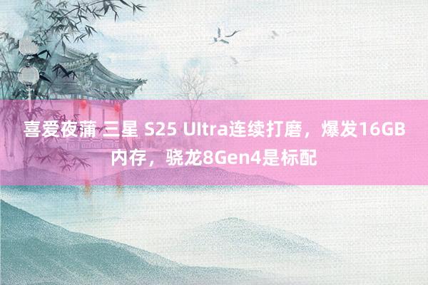 喜爱夜蒲 三星 S25 UItra连续打磨，爆发16GB内存，骁龙8Gen4是标配