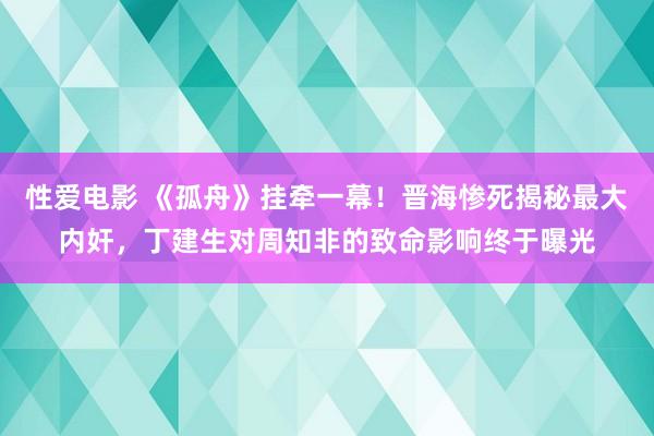 性爱电影 《孤舟》挂牵一幕！晋海惨死揭秘最大内奸，丁建生对周知非的致命影响终于曝光