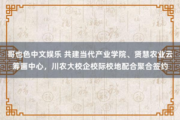 哥也色中文娱乐 共建当代产业学院、贤慧农业云筹画中心，川农大校企校际校地配合聚合签约