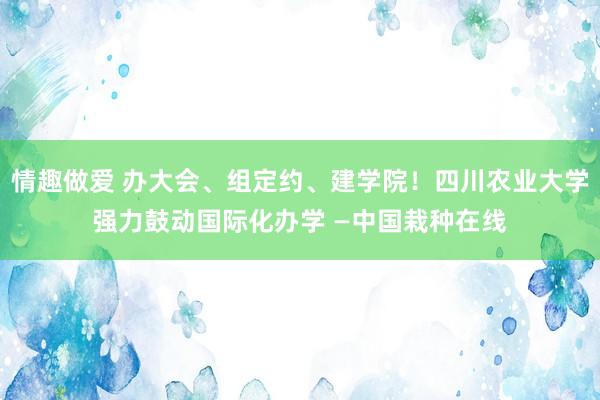 情趣做爱 办大会、组定约、建学院！四川农业大学强力鼓动国际化办学 —中国栽种在线